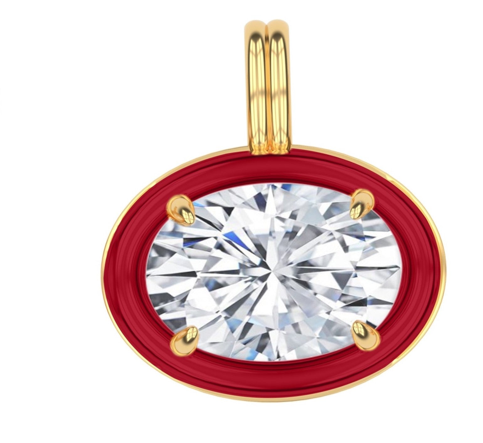 Solitaire Pendant Round Cut Lab Created Moissanite Diamond