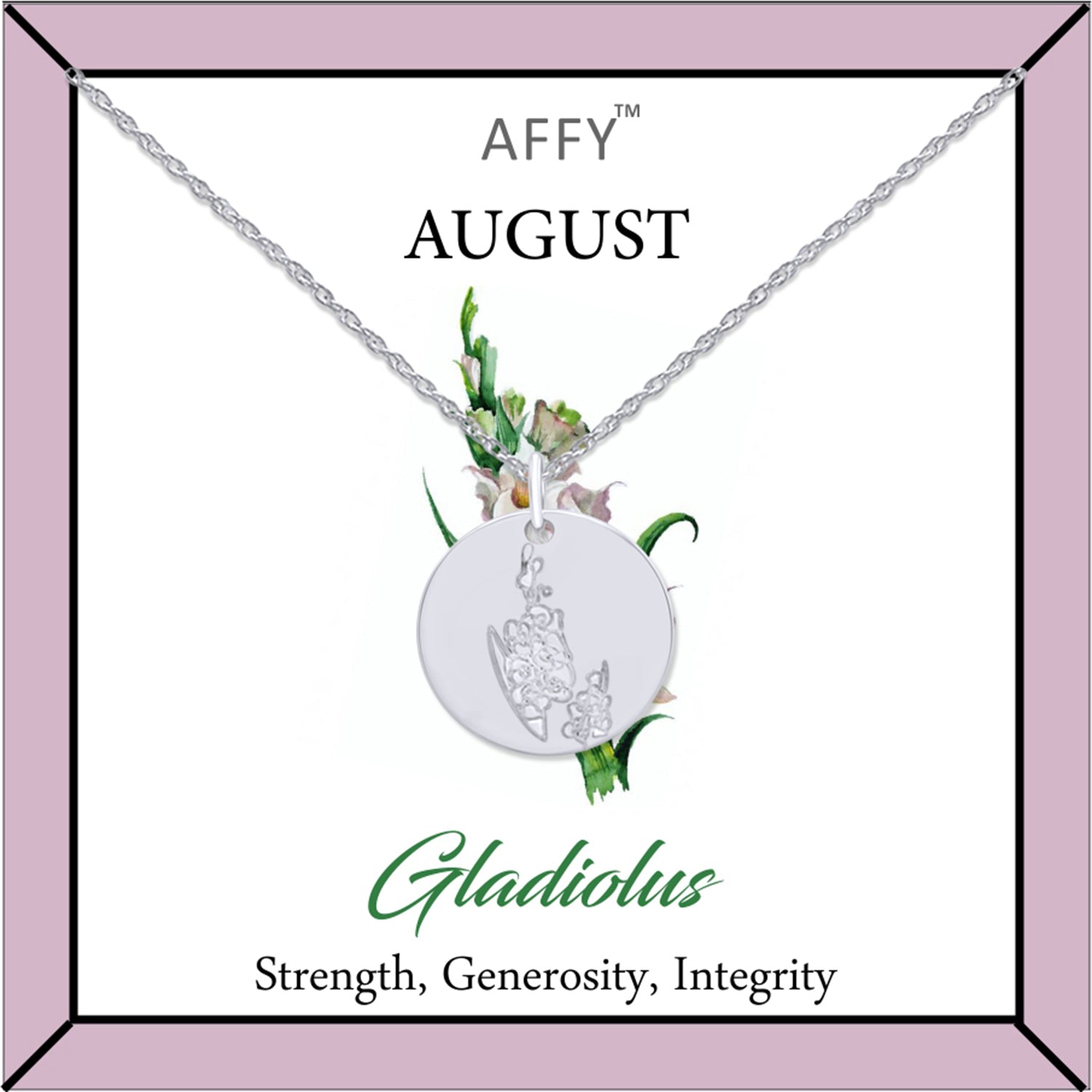 Flower Disc Charm Pendant Necklace 18K Gold Plated