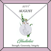 Flower Disc Charm Pendant Necklace 18K Gold Plated