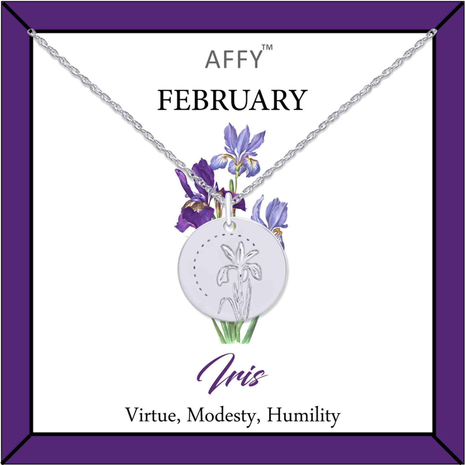 Flower Disc Charm Pendant Necklace 18K Gold Plated