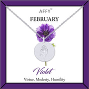 Flower Disc Charm Pendant Necklace 18K Gold Plated