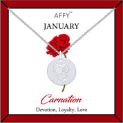 Flower Disc Charm Pendant Necklace 18K Gold Plated