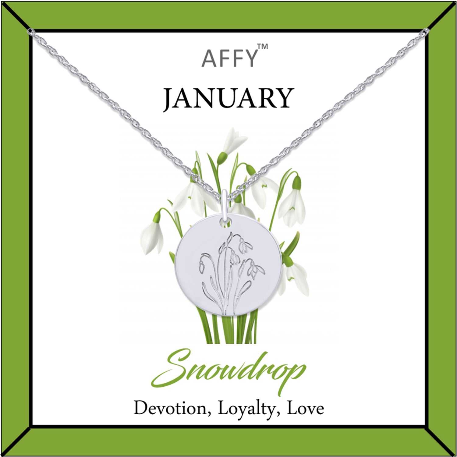 Flower Disc Charm Pendant Necklace 18K Gold Plated