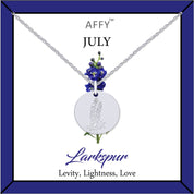 Flower Disc Charm Pendant Necklace 18K Gold Plated