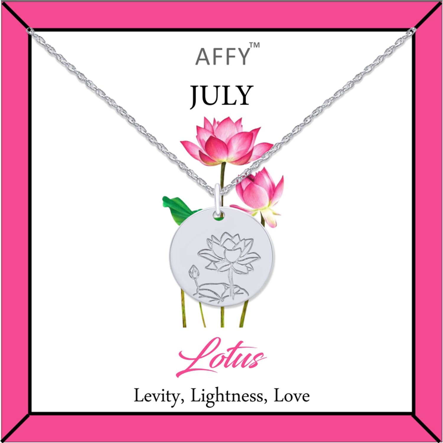 Flower Disc Charm Pendant Necklace 18K Gold Plated