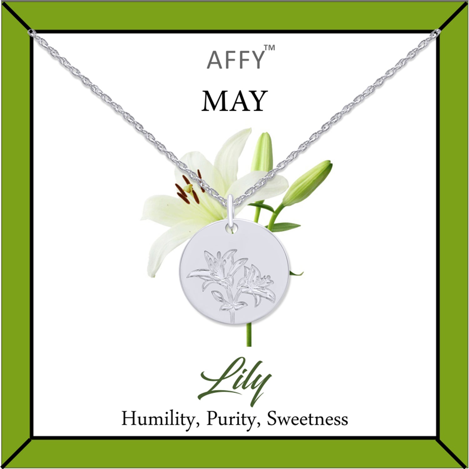 Flower Disc Charm Pendant Necklace 18K Gold Plated