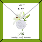 Flower Disc Charm Pendant Necklace 18K Gold Plated