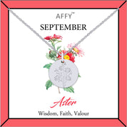 Flower Disc Charm Pendant Necklace 18K Gold Plated