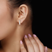 IGI Certified Lab Grown Diamond Five Stone Hoop Earrings
