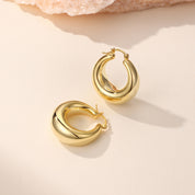 Jax Chunky Dome Drop Hoop Earrings