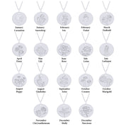 Flower Disc Charm Pendant Necklace 18K Gold Plated