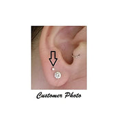 Natural Diamond Mini Stud Screw Back Earring in 14k Solid Gold | Cartilage Diamond Stud Earrings | Single or Pair | Very Small 1.7MM