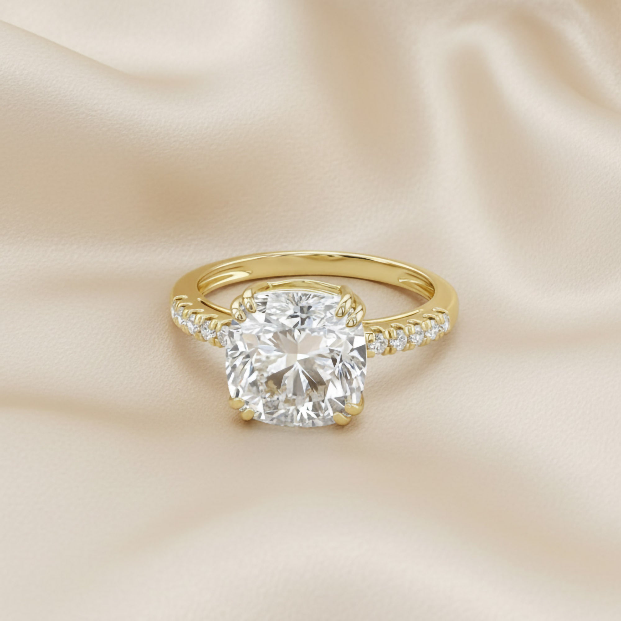 Solitaire Engagement Wedding Ring Center 10mm Lab Grown Diamond
