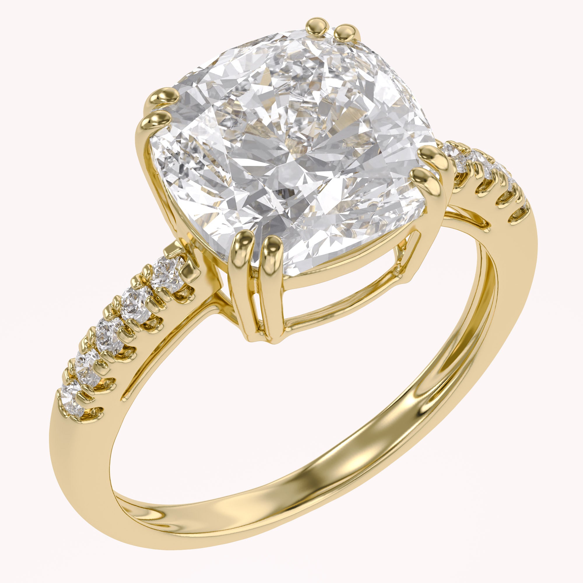 Solitaire Engagement Wedding Ring Center 10mm Lab Grown Diamond