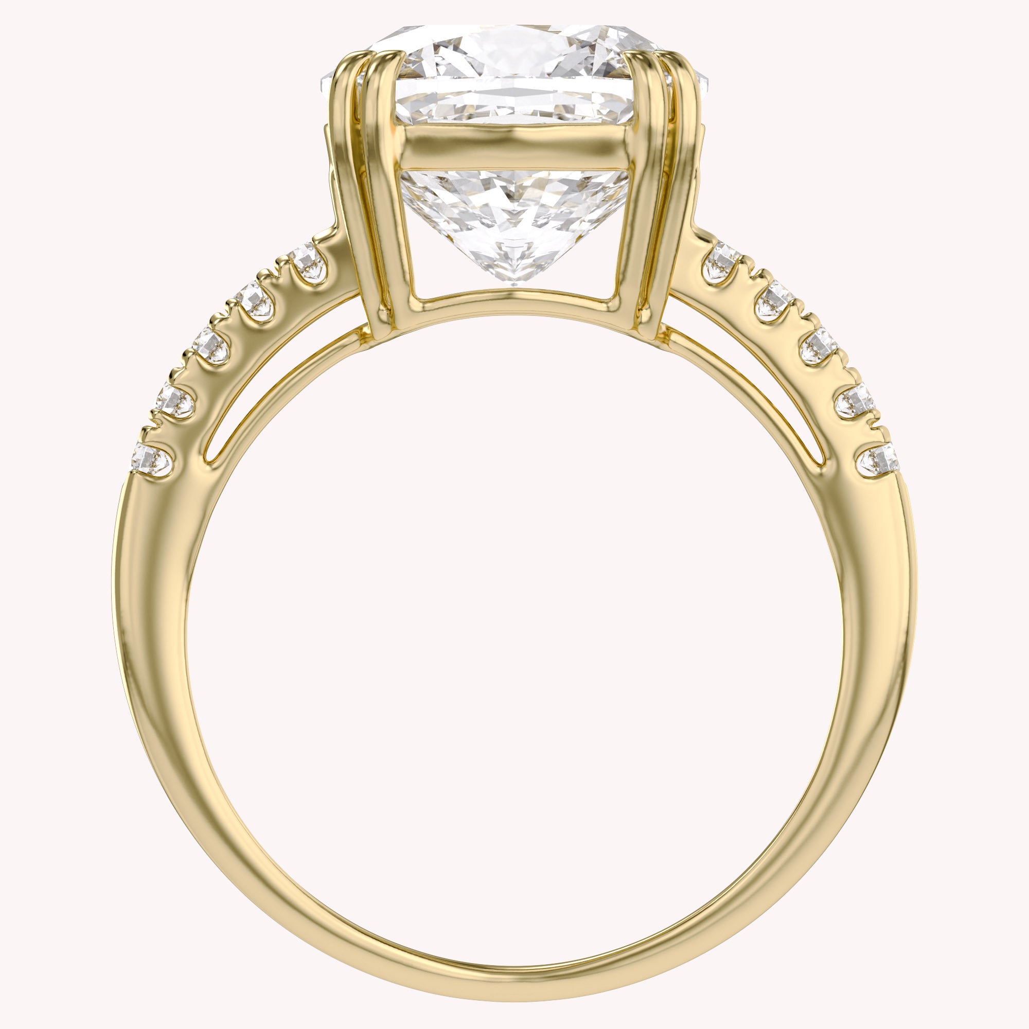 Solitaire Engagement Wedding Ring Center 10mm Lab Grown Diamond