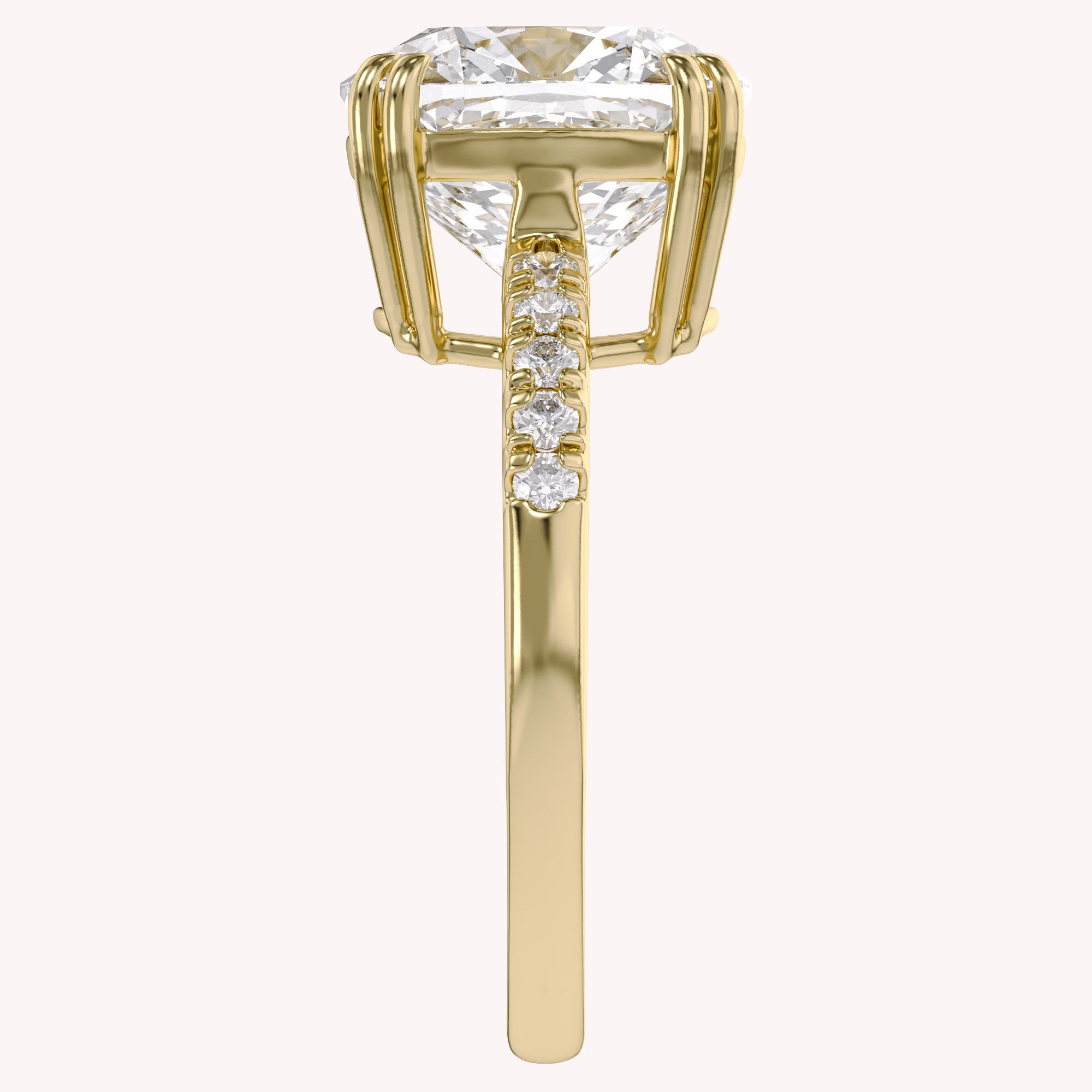 Solitaire Engagement Wedding Ring Center 10mm Lab Grown Diamond