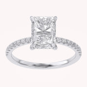 Hidden Halo Solitaire Engagement Lab Grown Diamond Ring