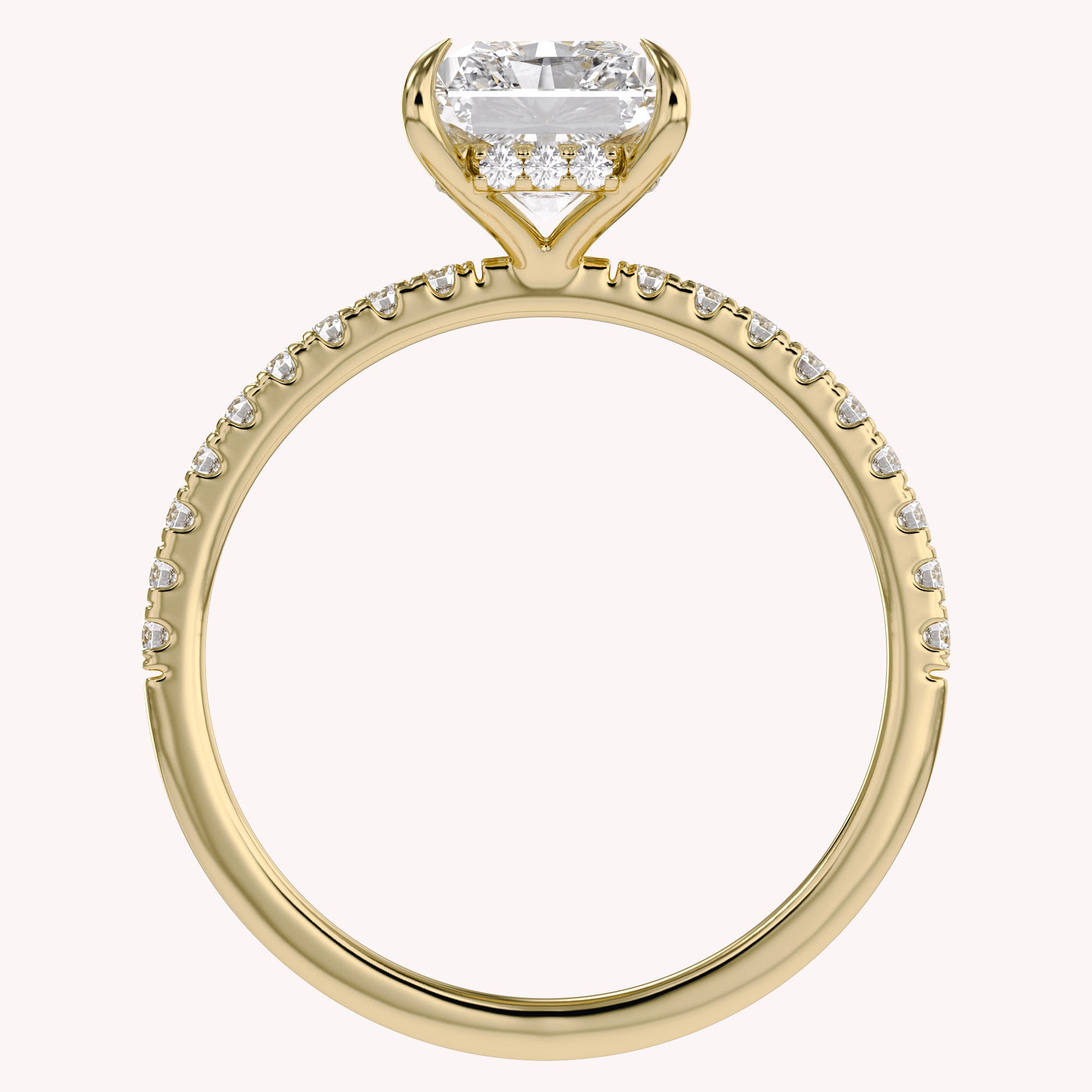 Solitaire Engagement Ring Radiant & Round Lab Grown Diamond
