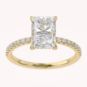Hidden Halo Solitaire Engagement Lab Grown Diamond Ring