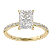 Hidden Halo Solitaire Engagement Lab Grown Diamond Ring