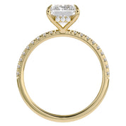 Hidden Halo Solitaire Engagement Lab Grown Diamond Ring