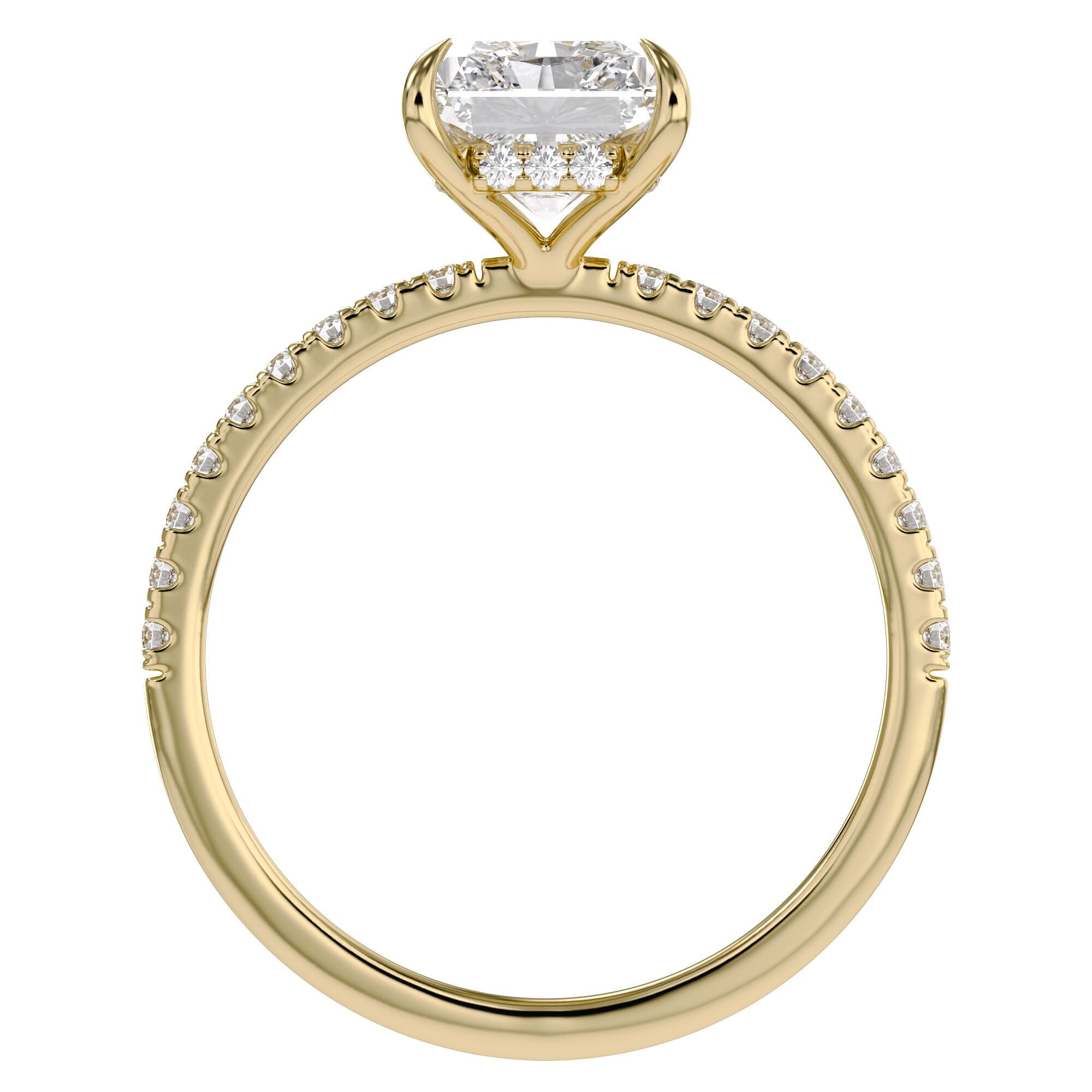 Hidden Halo Solitaire Engagement Lab Grown Diamond Ring