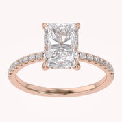 Hidden Halo Solitaire Engagement Lab Grown Diamond Ring