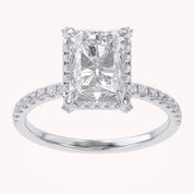 Hidden Halo Solitaire Lab Grown Diamond Ring