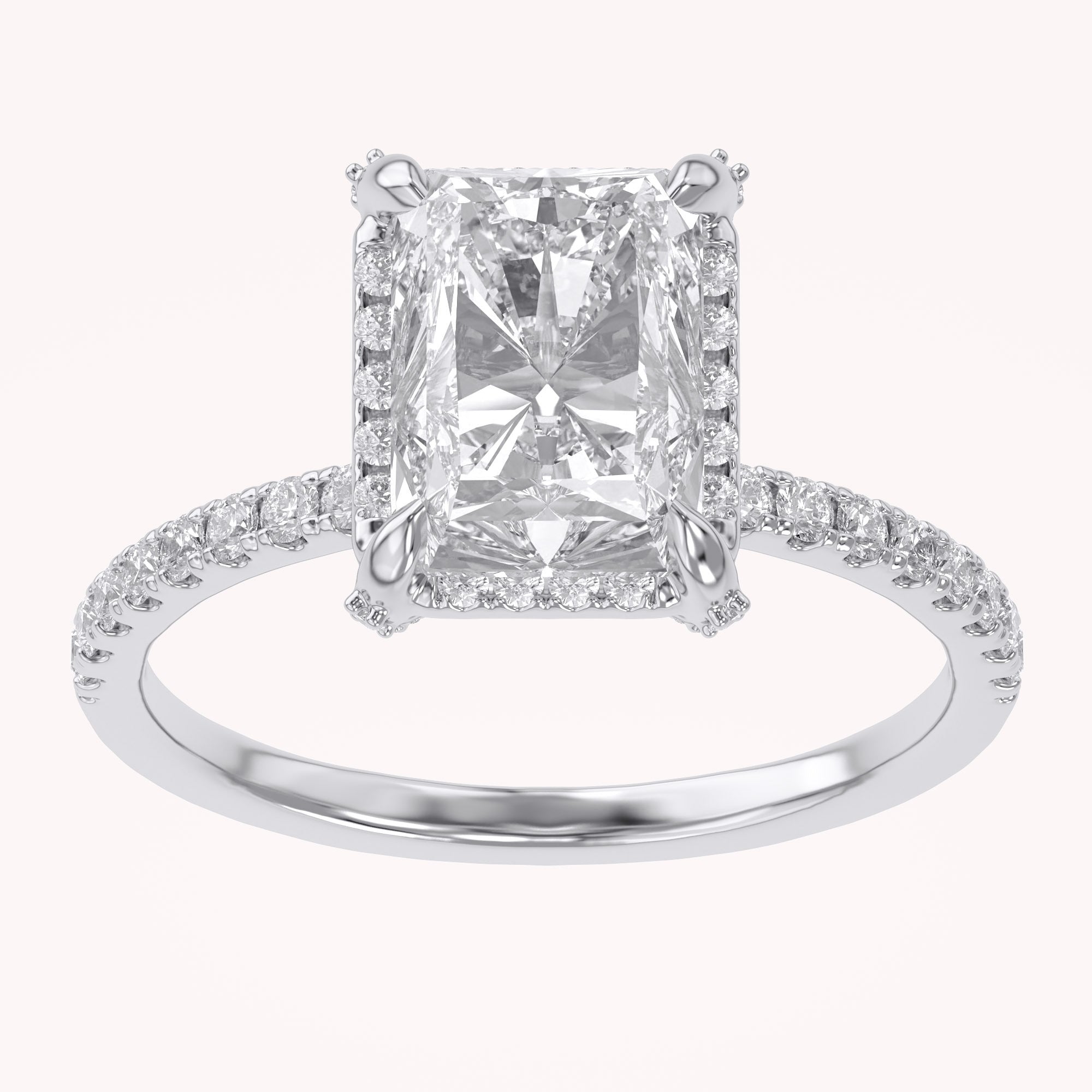 Hidden Halo Solitaire Lab Grown Diamond Ring