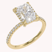 Hidden Halo Solitaire Lab Grown Diamond Ring