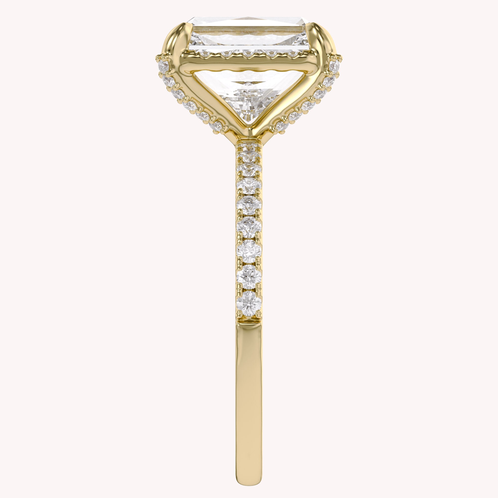 Hidden Halo Solitaire Lab Grown Diamond Ring