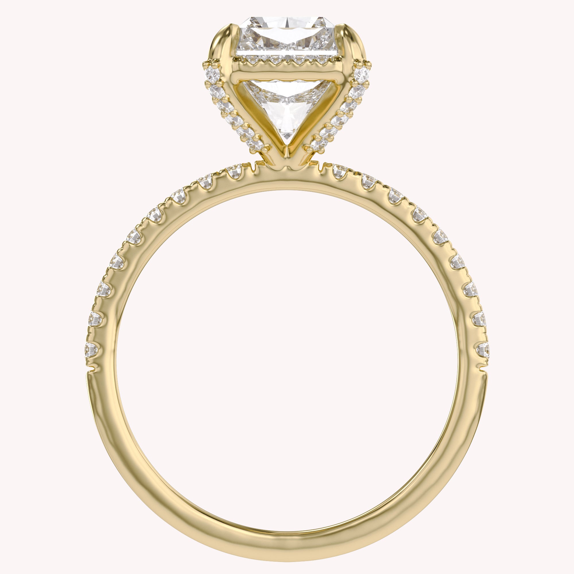 Hidden Halo Solitaire Lab Grown Diamond Ring