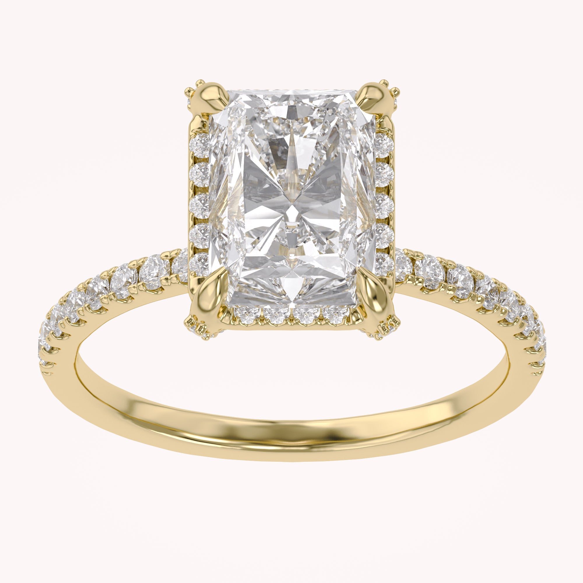 Hidden Halo Solitaire Lab Grown Diamond Ring