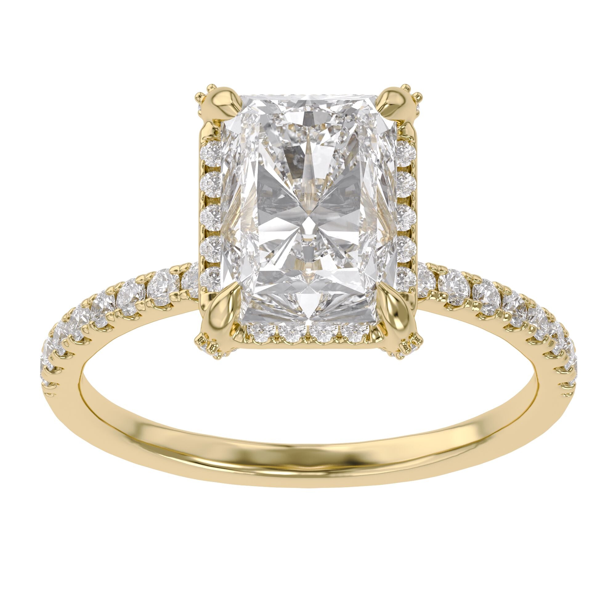 Hidden Halo Solitaire Lab Grown Diamond Ring