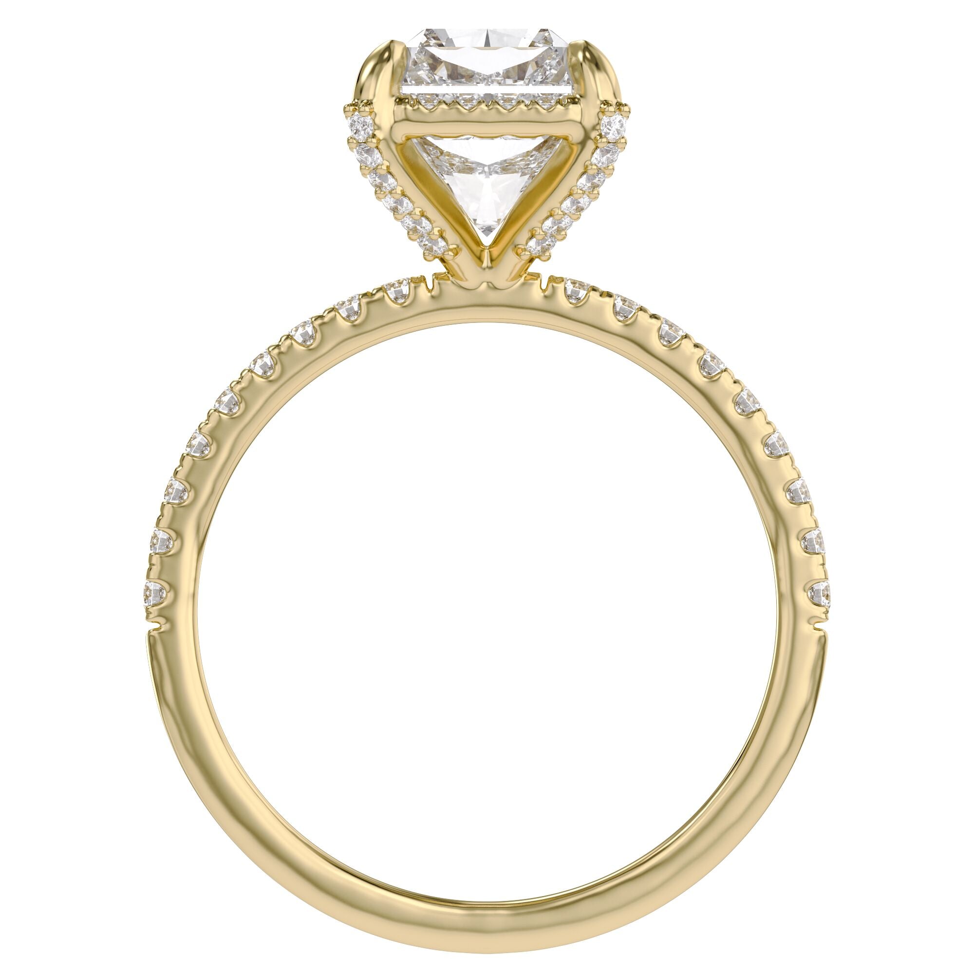 Hidden Halo Solitaire Lab Grown Diamond Ring