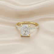 Hidden Halo Solitaire Lab Grown Diamond Ring