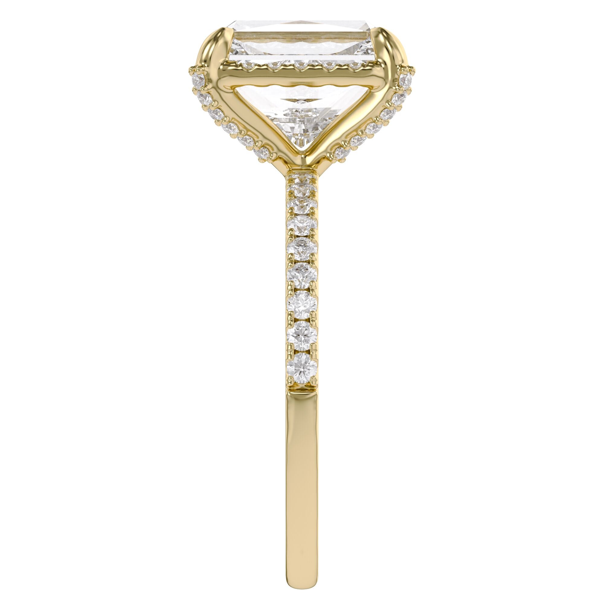 Hidden Halo Solitaire Lab Grown Diamond Ring
