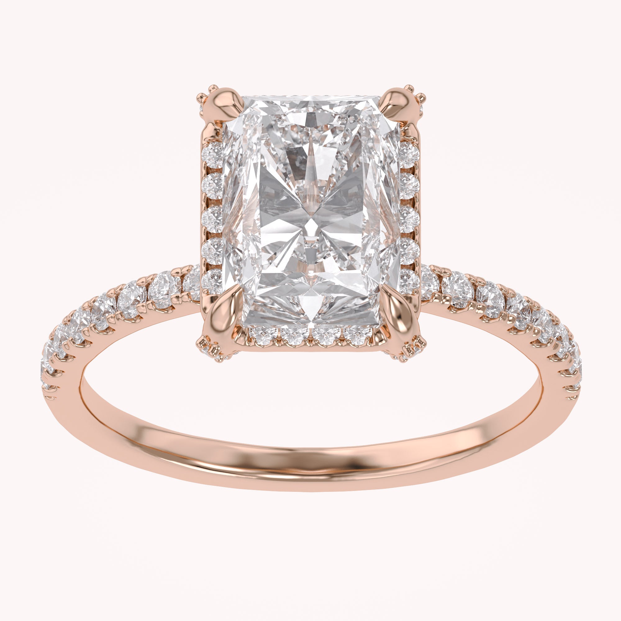 Hidden Halo Solitaire Lab Grown Diamond Ring