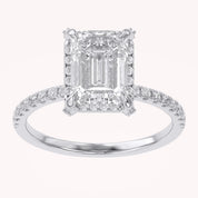 Hidden Halo Engagement Lab Grown Diamond Ring