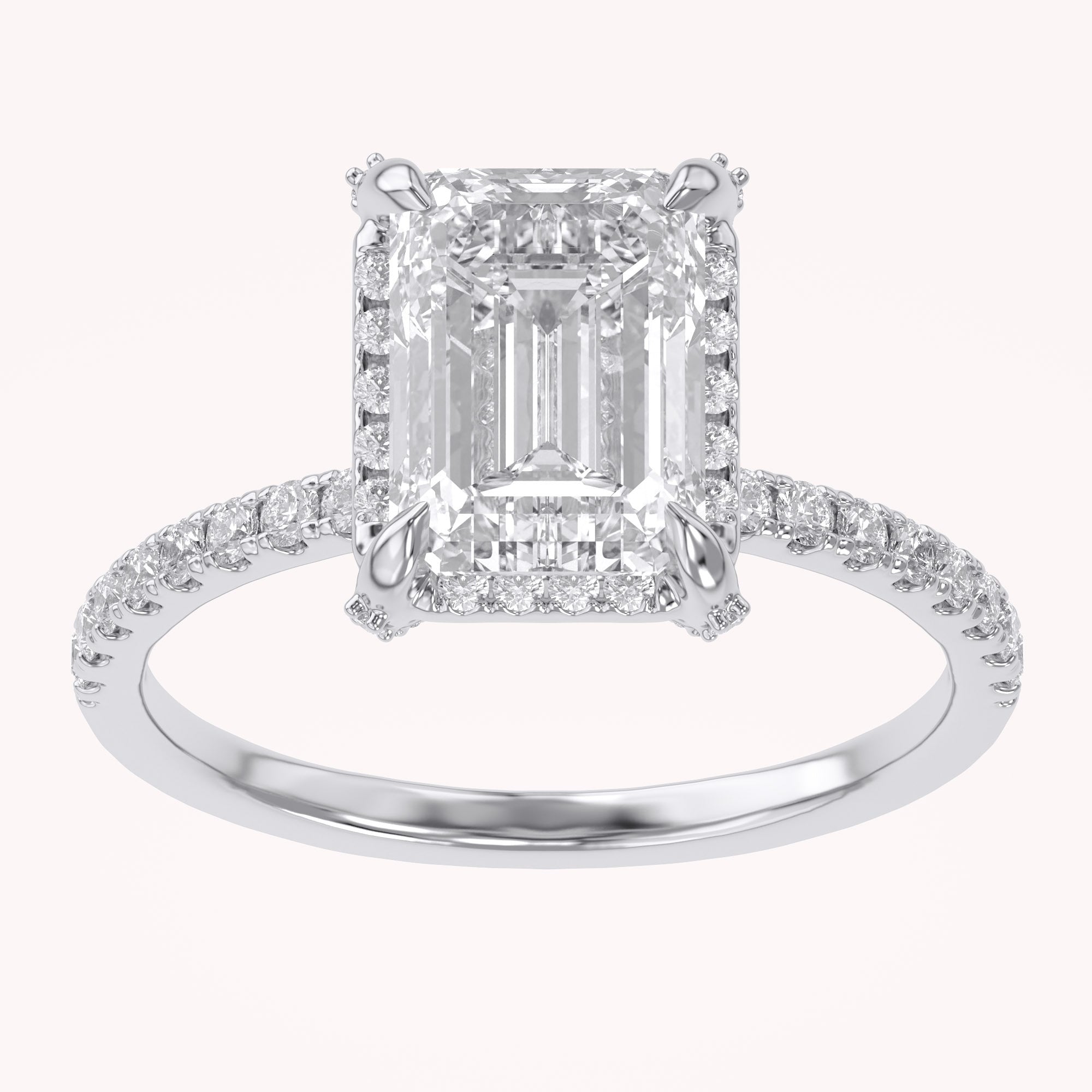 Hidden Halo Engagement Lab Grown Diamond Ring