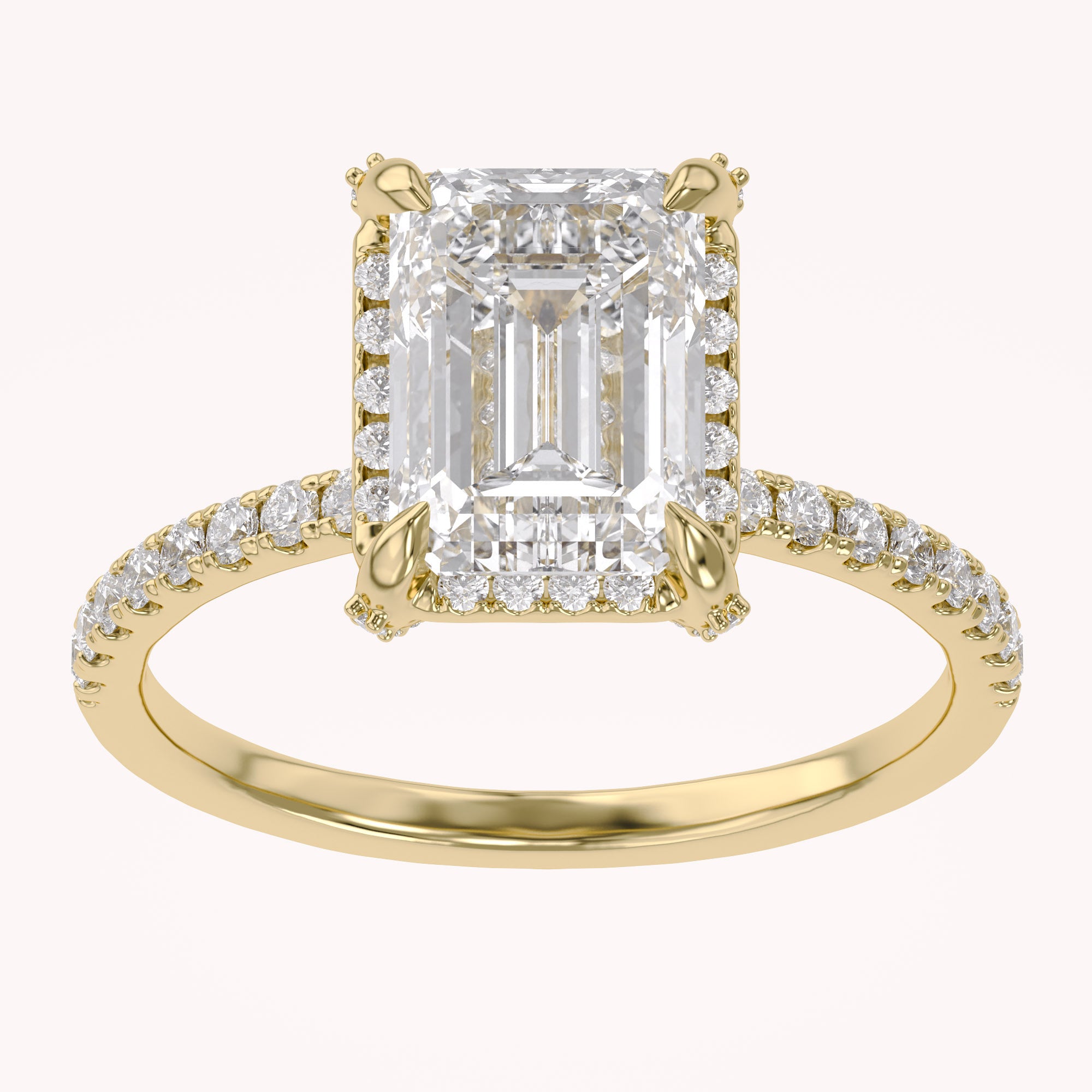 Hidden Halo Engagement Lab Grown Diamond Ring
