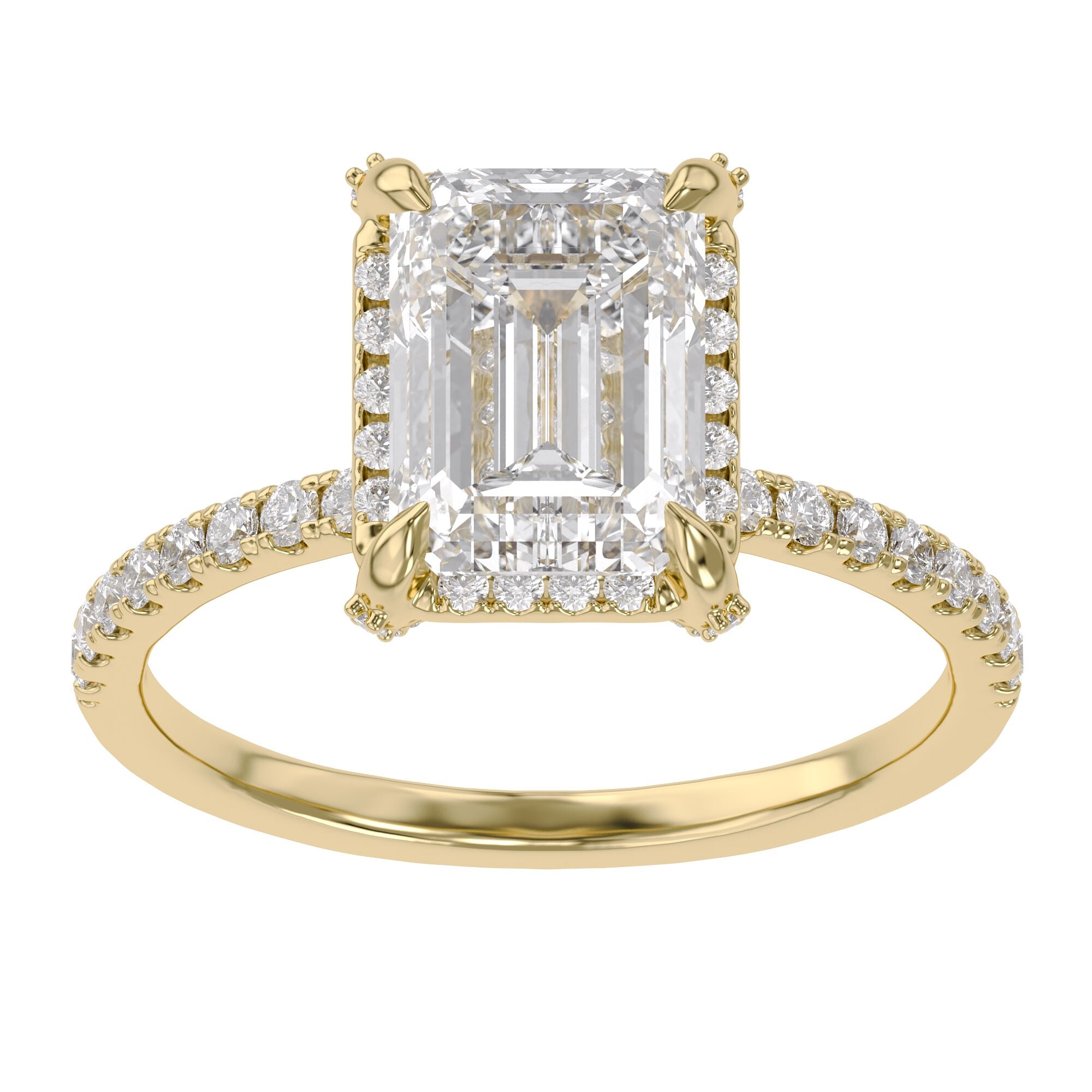 Hidden Halo Engagement Lab Grown Diamond Ring