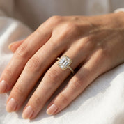 Hidden Halo Engagement Lab Grown Diamond Ring