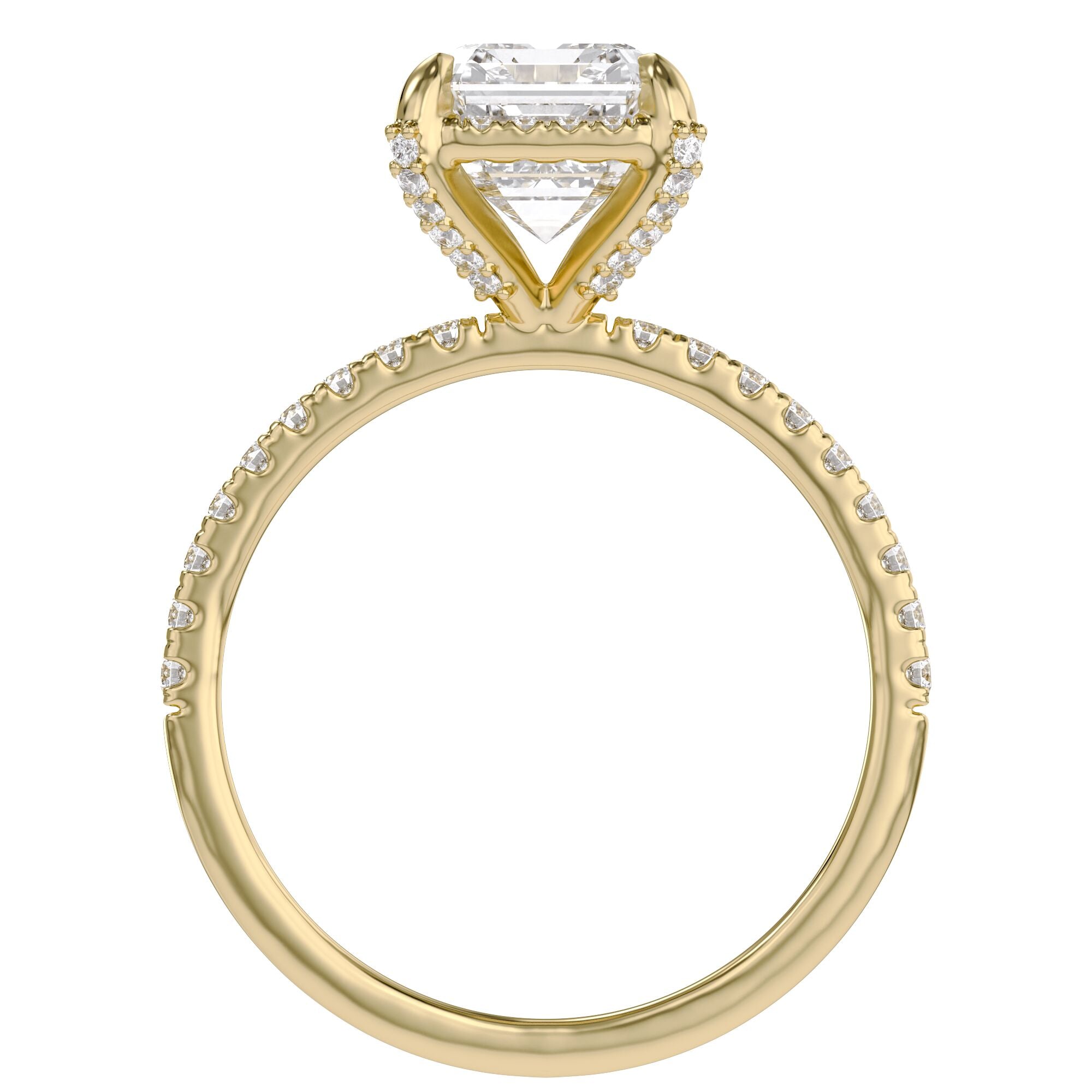 Hidden Halo Engagement Lab Grown Diamond Ring