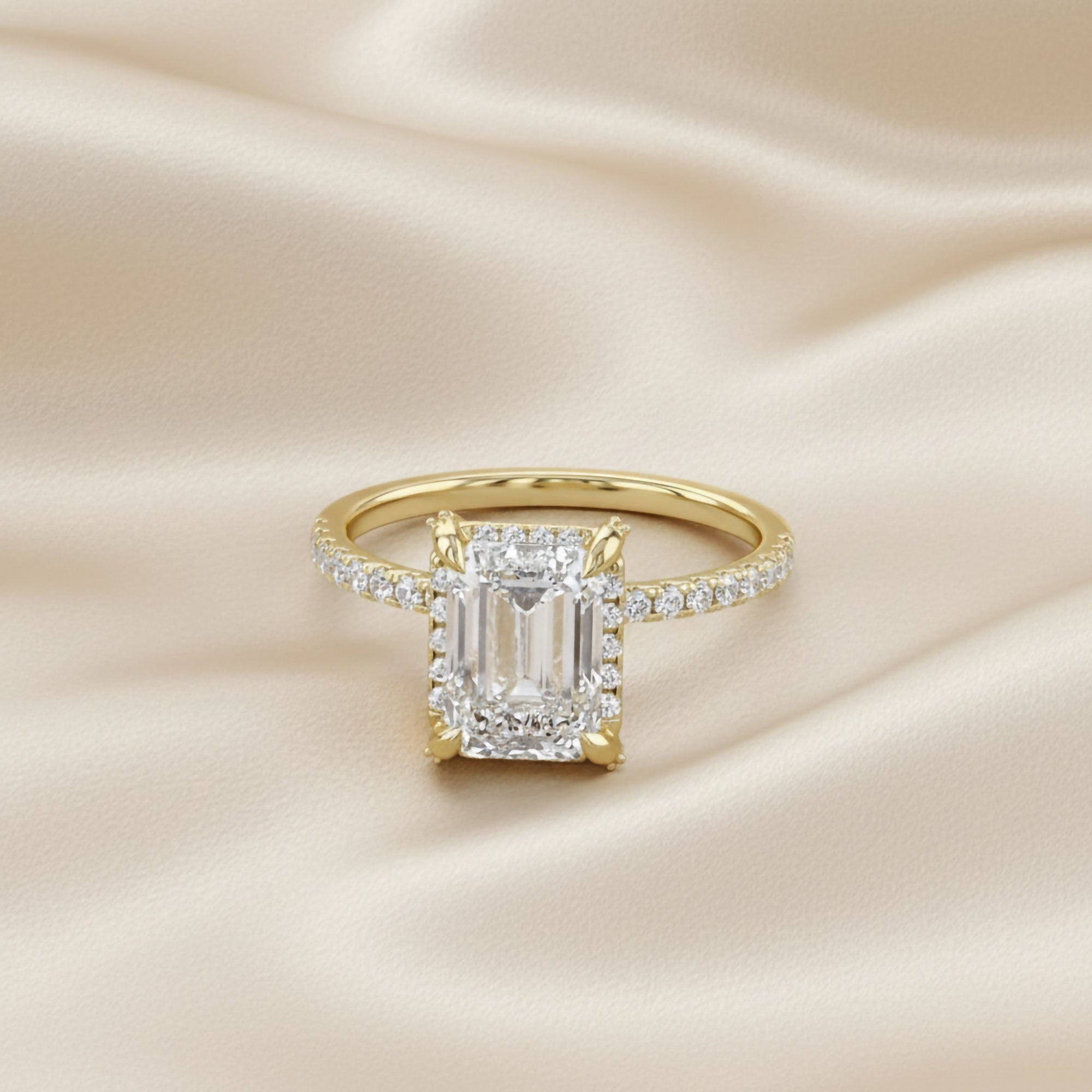 Hidden Halo Engagement Lab Grown Diamond Ring