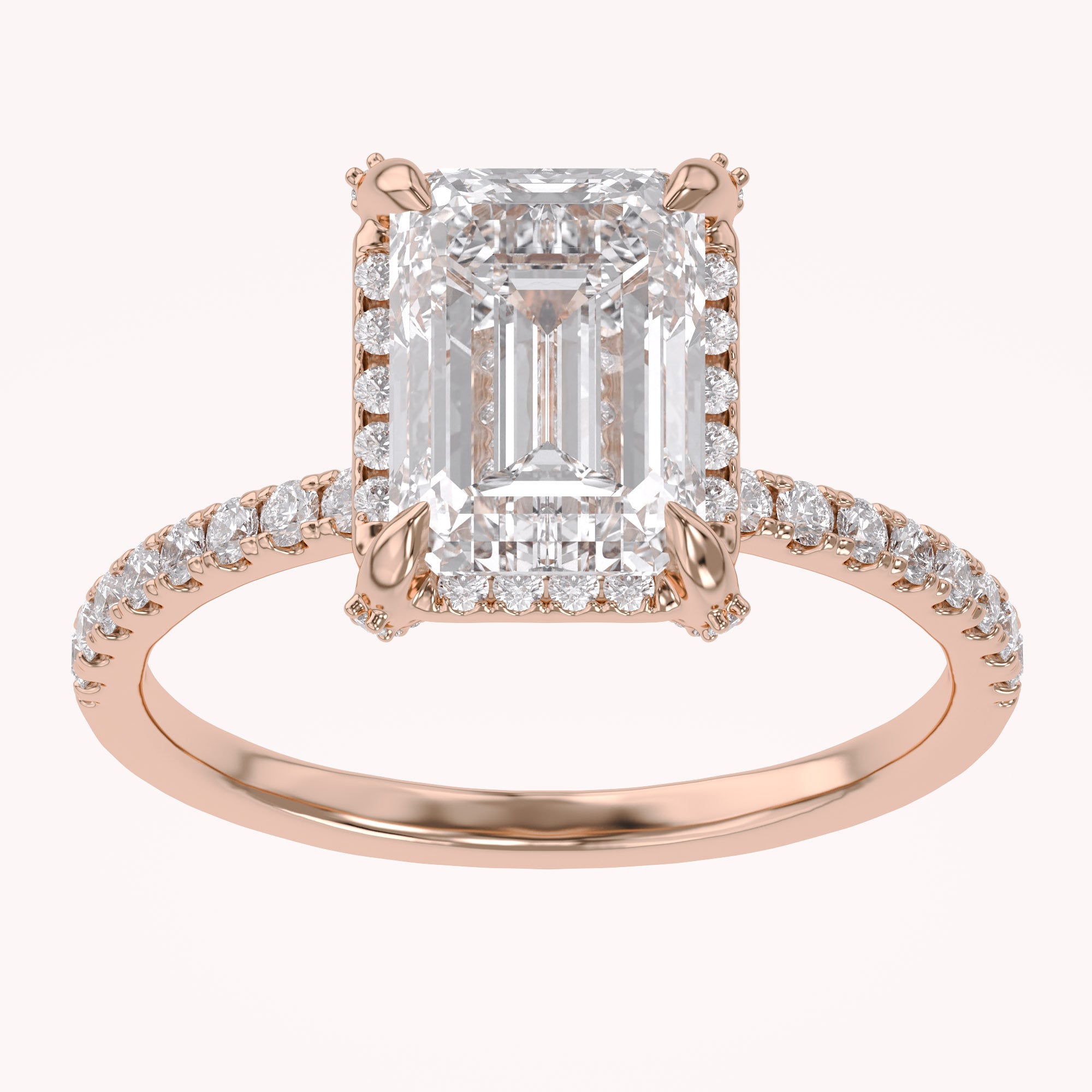Hidden Halo Engagement Lab Grown Diamond Ring