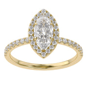 Marquise Frame Halo Engagement Lab Grown Diamond Ring
