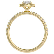 Marquise Frame Halo Engagement Lab Grown Diamond Ring
