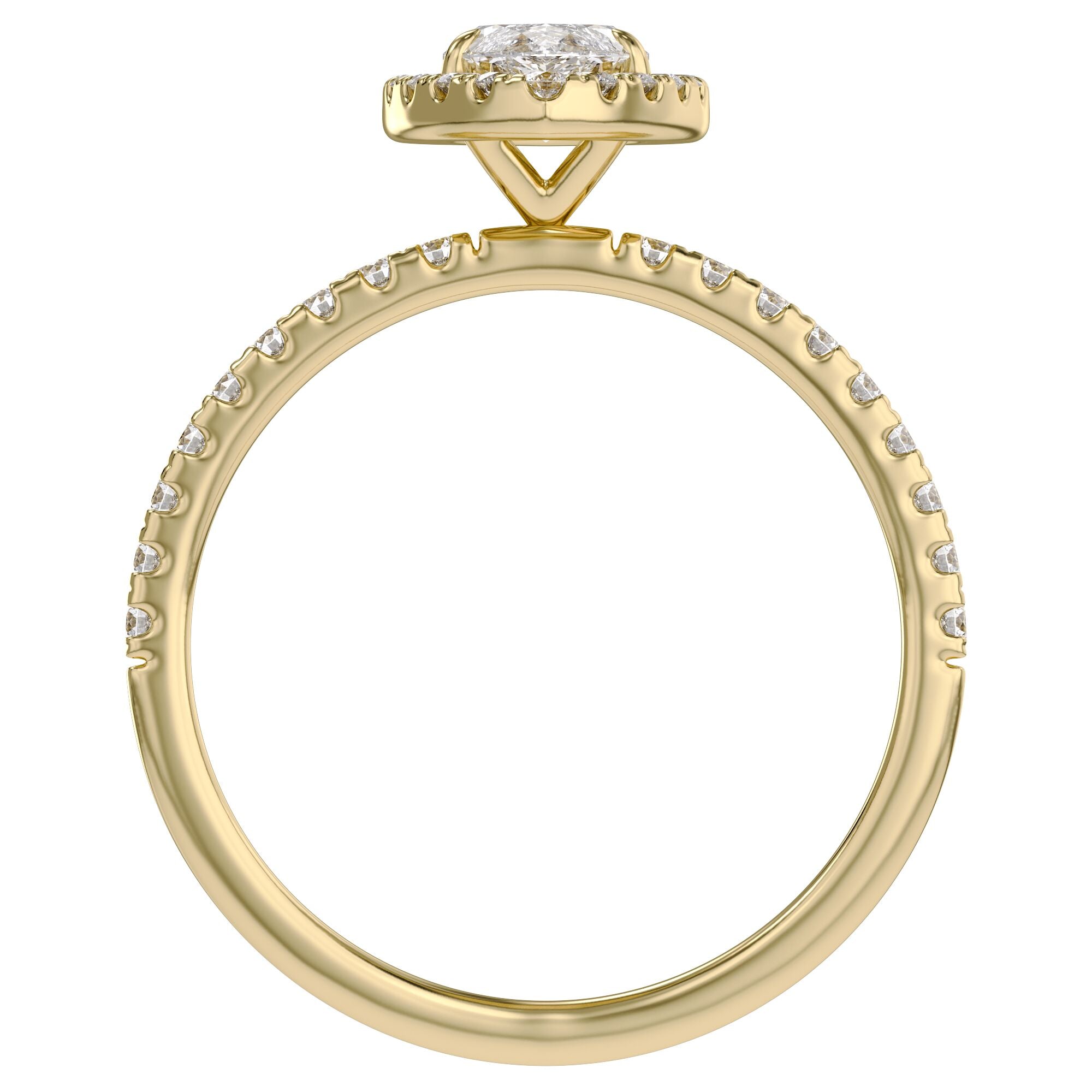 Marquise Frame Halo Engagement Lab Grown Diamond Ring