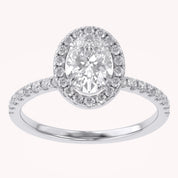 Lab Grown Diamond Halo Solitaire Engagement Ring